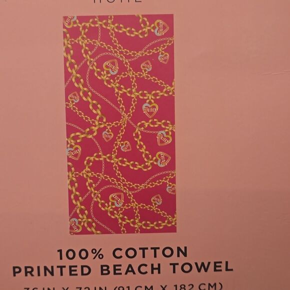 Juicy Couture Home Heart Chains Oversized Beach Towel - Picture 6 of 6